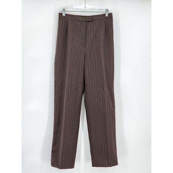 Lafayette 148 New York Brown Trouser Pant Pleated Size 8 - Picture 1 of 6